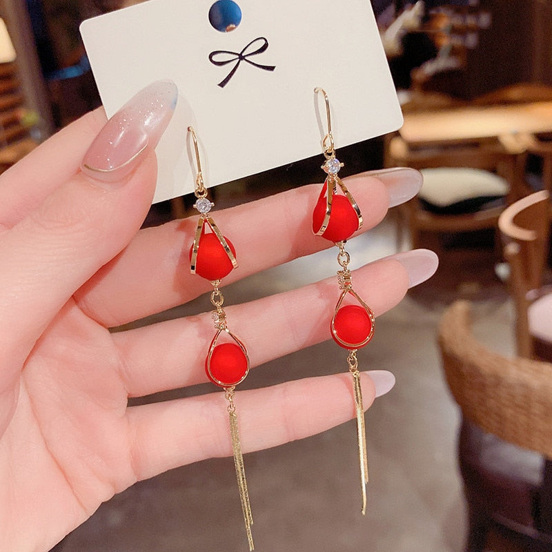 Fashion Rose Petal Drop Earrings for Women