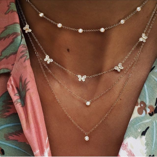 New Fashion Gold Crystal Stars Pendant Necklaces