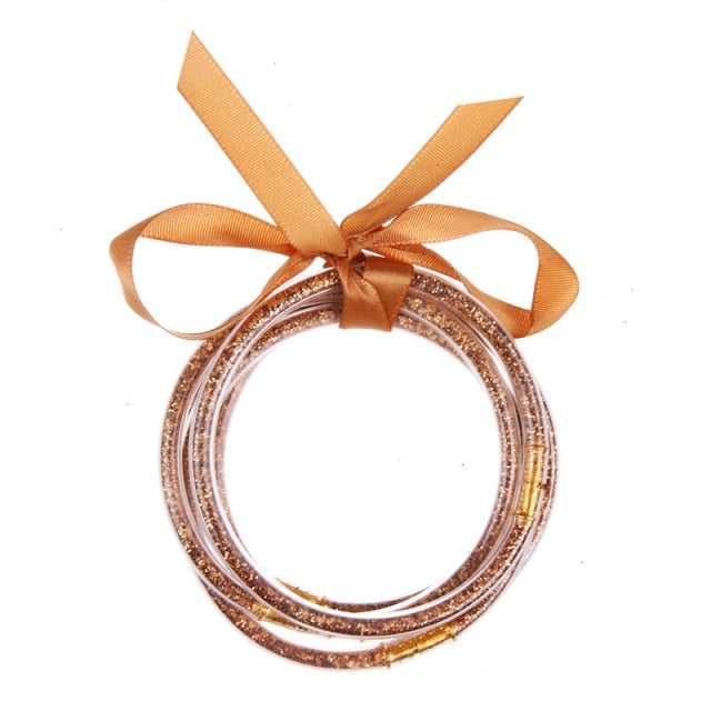gold glitter jelly bangle  christmas bracelet