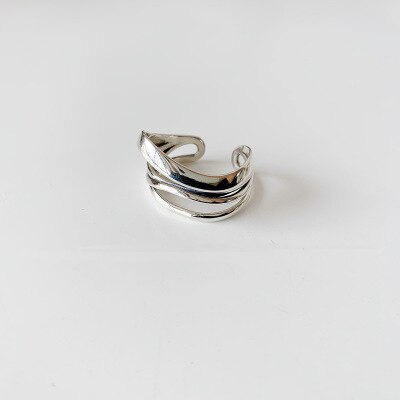 Korean Vintage Metal Silver Color Open Ring