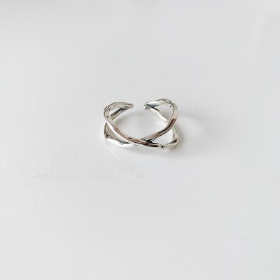 Korean Vintage Metal Silver Color Open Ring