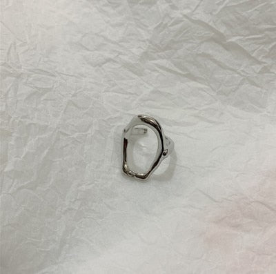 Korean Vintage Metal Silver Color Open Ring