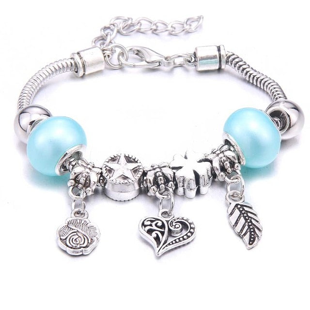 white butterfly Crown Beads Bracelets Brands Bracelets