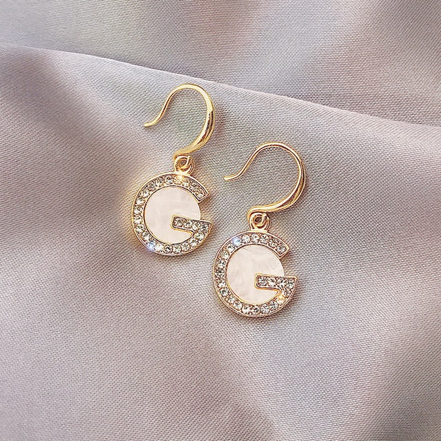 Fashion Oversized Hollow Round Alloy Drop Earrings