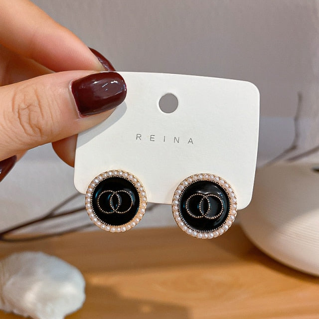 Fashion Oversized Hollow Round Alloy Drop Earrings