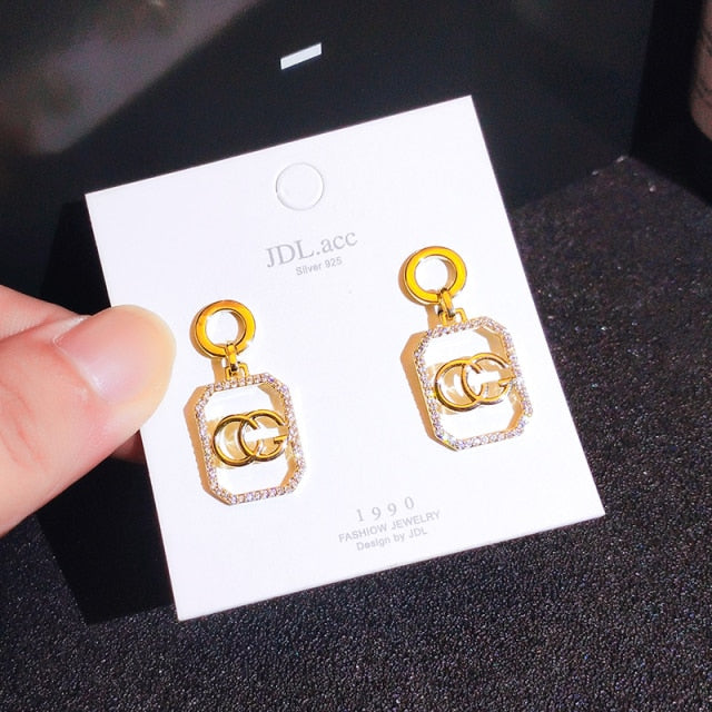 Fashion Oversized Hollow Round Alloy Drop Earrings