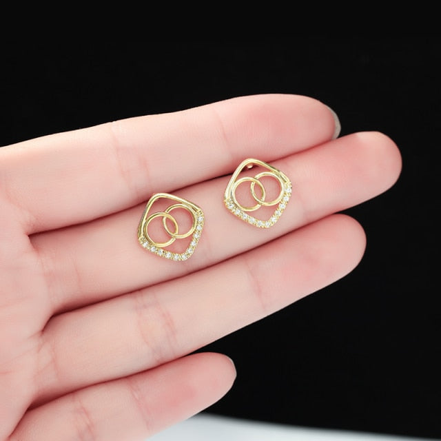 Fashion Oversized Hollow Round Alloy Drop Earrings