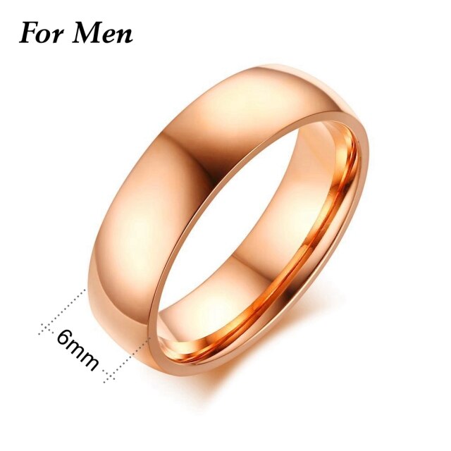 Wedding Rings  AAA Zircon Simple Fashion Rose Gold Color  Couple Ring