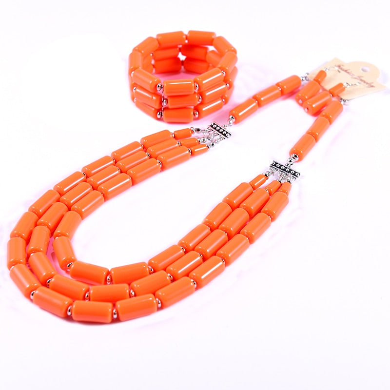 Bib Beads Necklace Earring Bracelet Sets