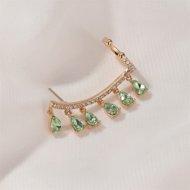 Bohemian Water Drop Crystal Rhinestone Elip Earrings