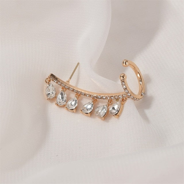 Bohemian Water Drop Crystal Rhinestone Elip Earrings