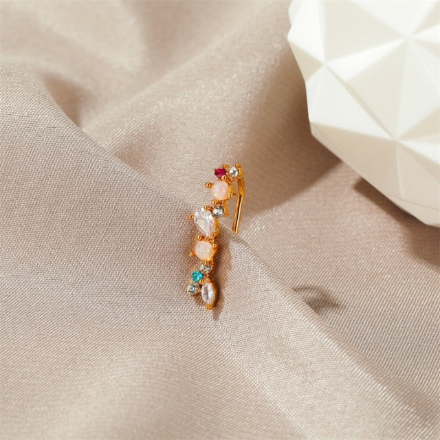Bohemian Water Drop Crystal Rhinestone Elip Earrings