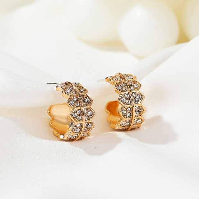 Bohemian Water Drop Crystal Rhinestone Elip Earrings