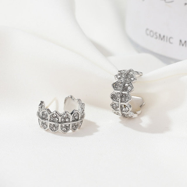 Bohemian Water Drop Crystal Rhinestone Elip Earrings