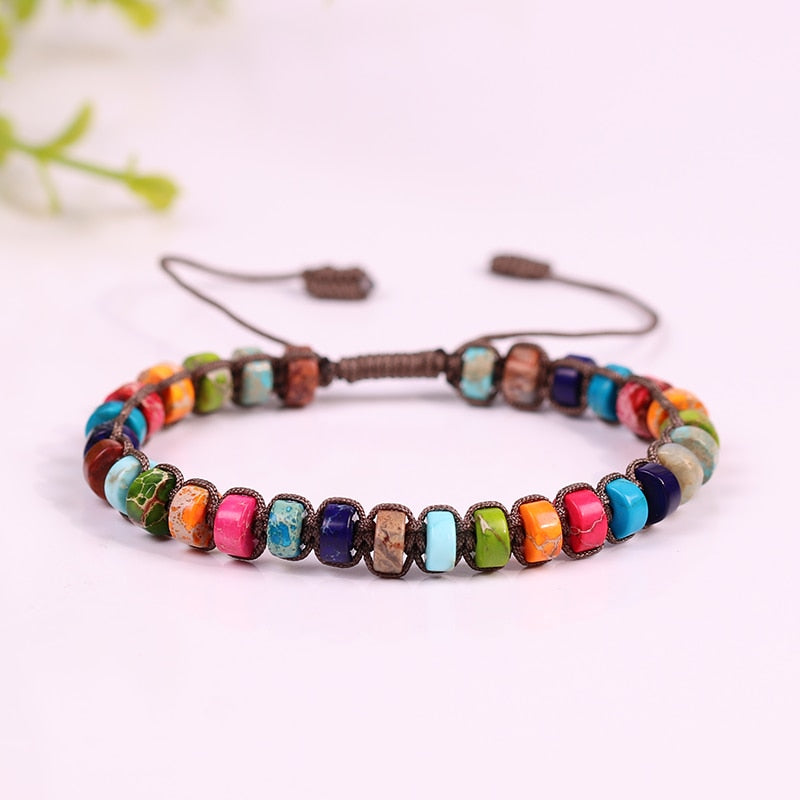 Handmade Multi-layer Natural Stone Beaded Bangle