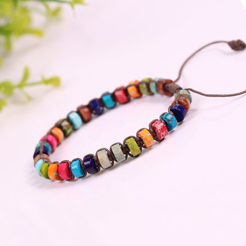 Handmade Multi-layer Natural Stone Beaded Bangle