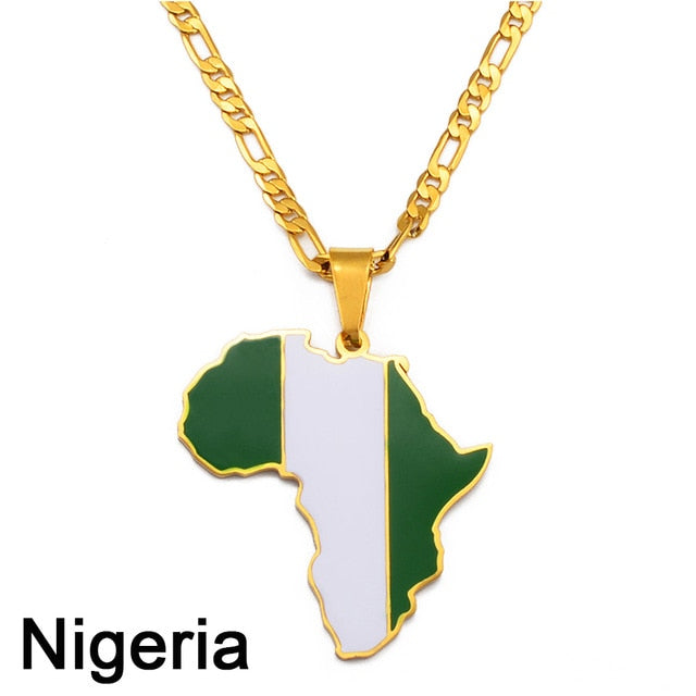 Hip-hop Africa Map Pendant Necklace