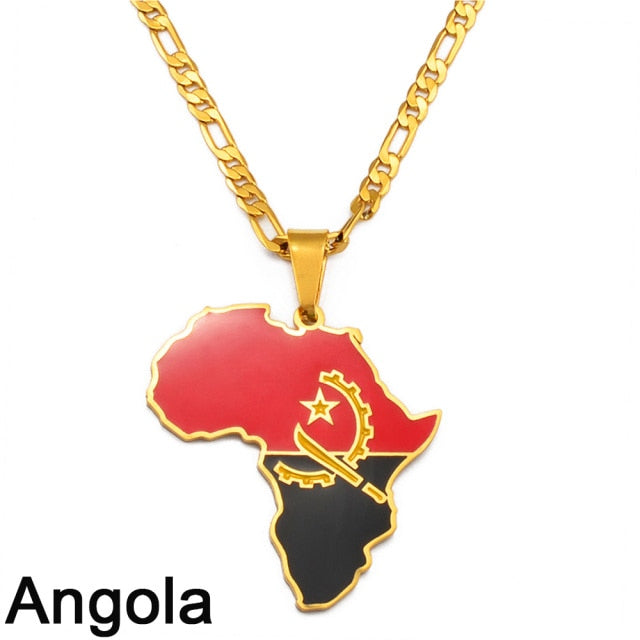 Hip-hop Africa Map Pendant Necklace