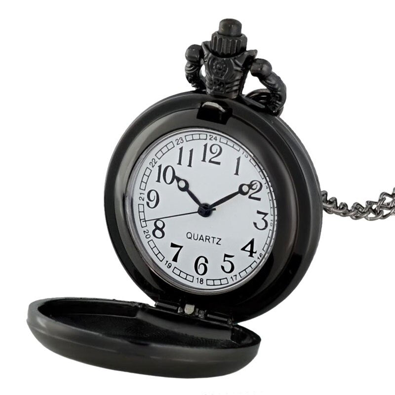 Black Mason Quartz Pocket Watch Pendant Clock Watch