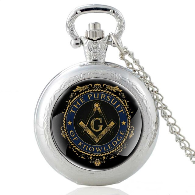 Black Mason Quartz Pocket Watch Pendant Clock Watch