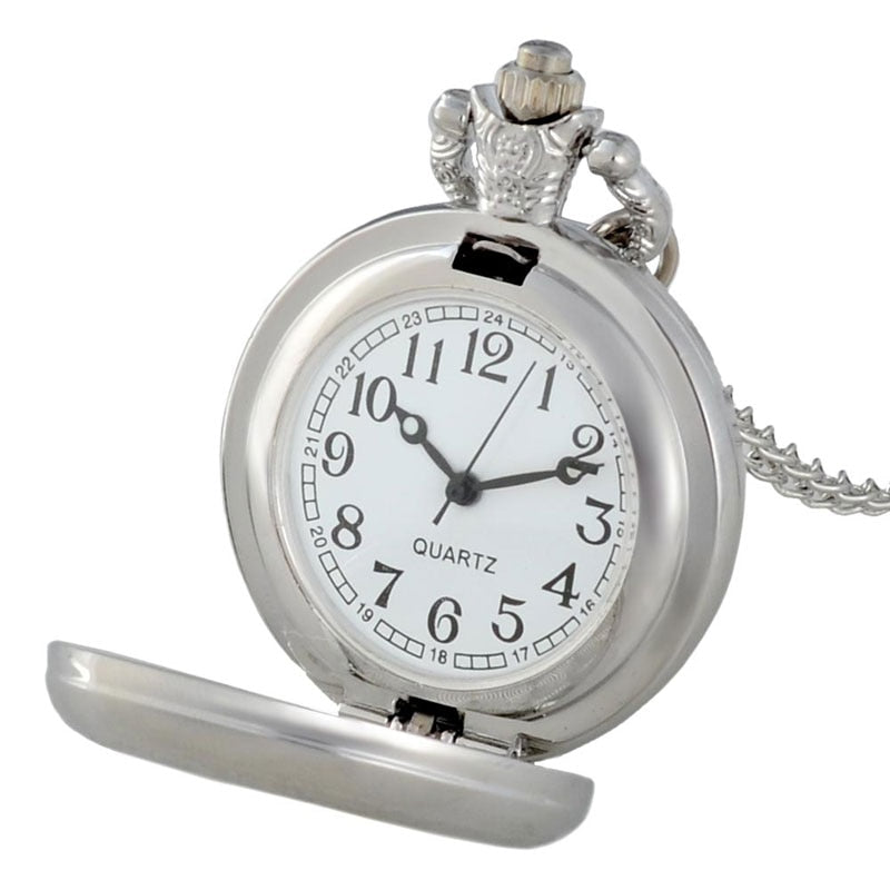 Black Mason Quartz Pocket Watch Pendant Clock Watch
