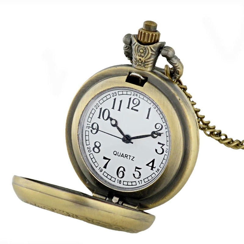 Black Mason Quartz Pocket Watch Pendant Clock Watch