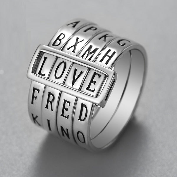 925 Sterling Silver Natural Handmade Fine Jewelry Rotatable Ring