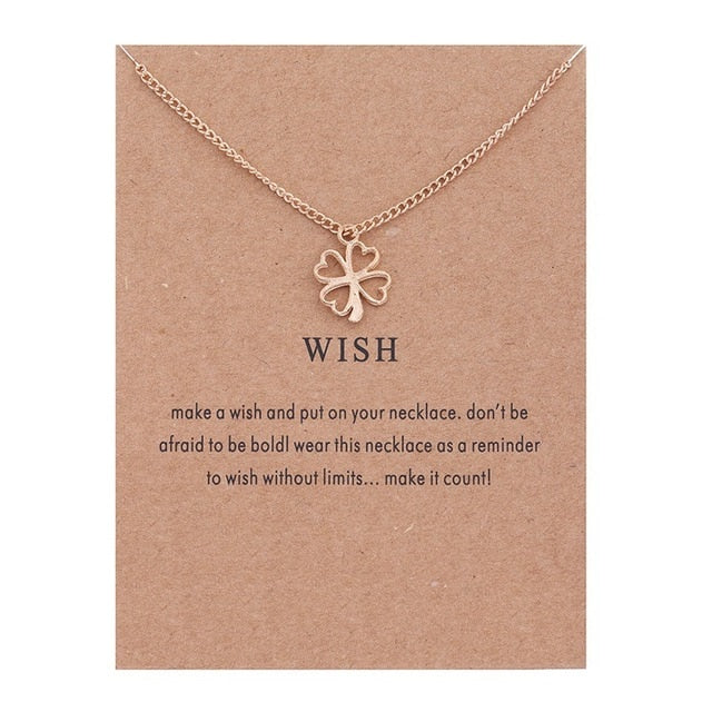 Clover Unicorn Luck Pendant Necklaces