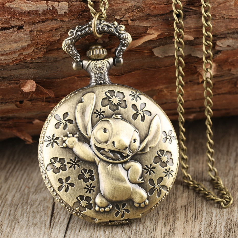 Cute  Pocket Watch for Children Pendant Necklace Chain Quartz Pocket Clock Gifts