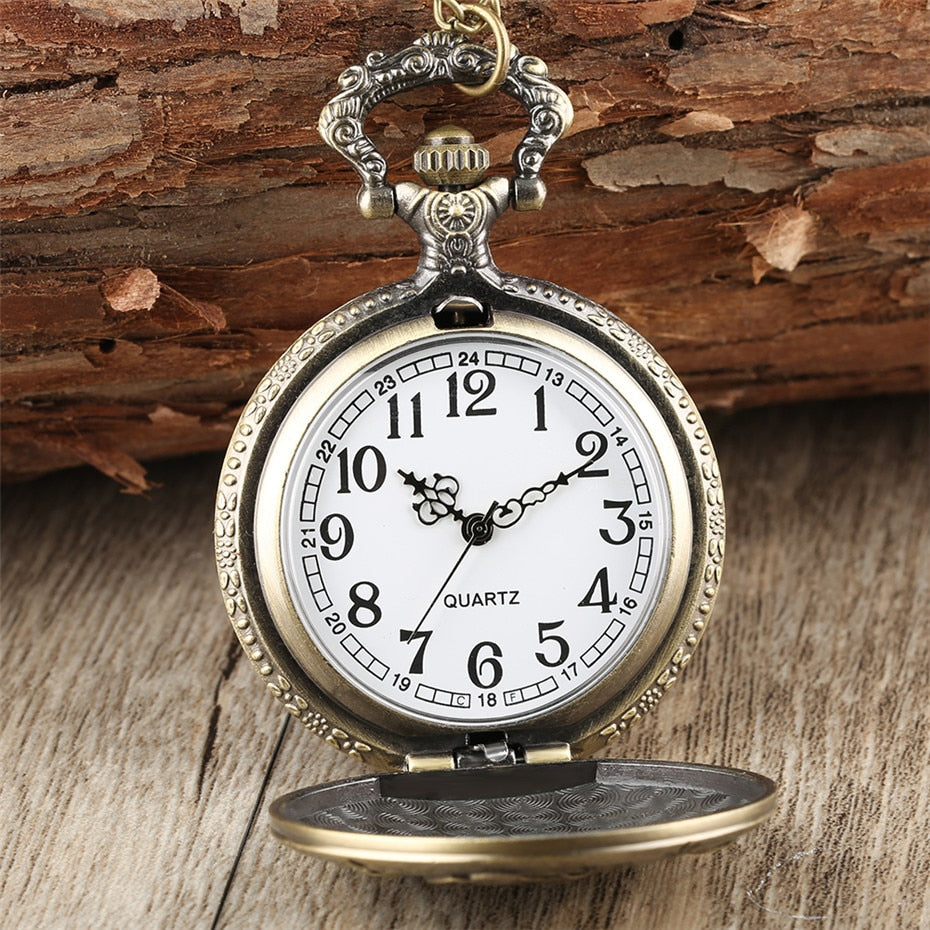 Cute  Pocket Watch for Children Pendant Necklace Chain Quartz Pocket Clock Gifts