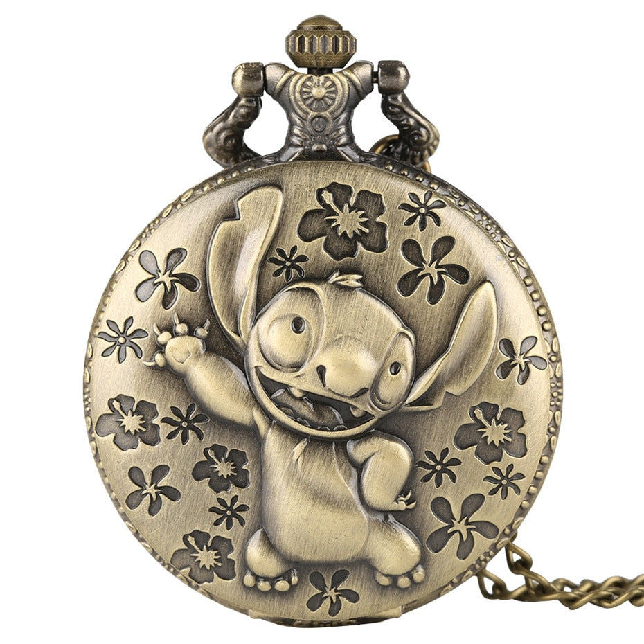 Cute  Pocket Watch for Children Pendant Necklace Chain Quartz Pocket Clock Gifts