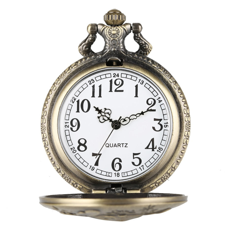 Cute  Pocket Watch for Children Pendant Necklace Chain Quartz Pocket Clock Gifts