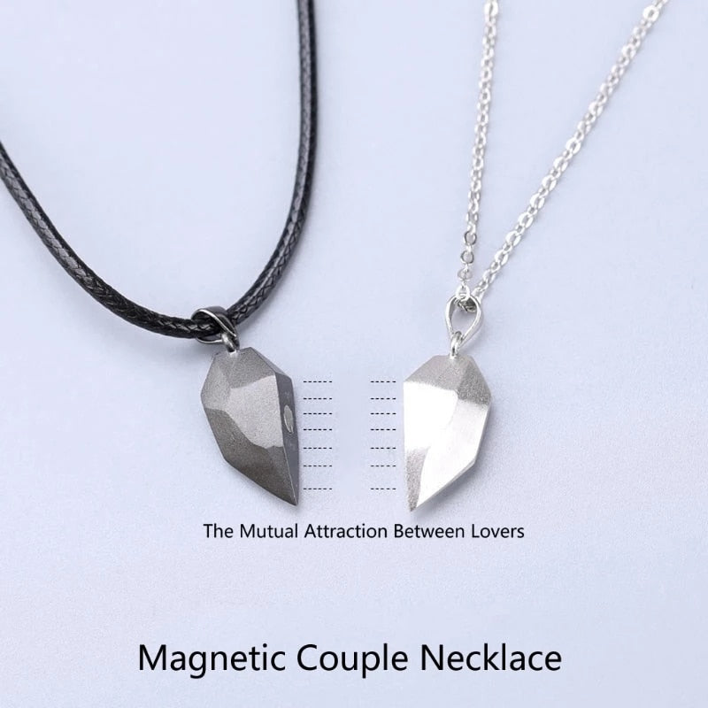 Magnetic Couple Necklace Lovers Heart Pendant