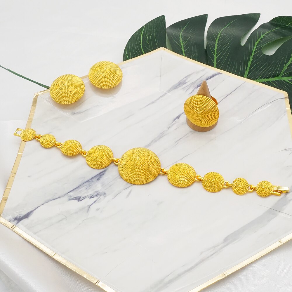 African Bridal  Necklace Bracelet earrings ring set