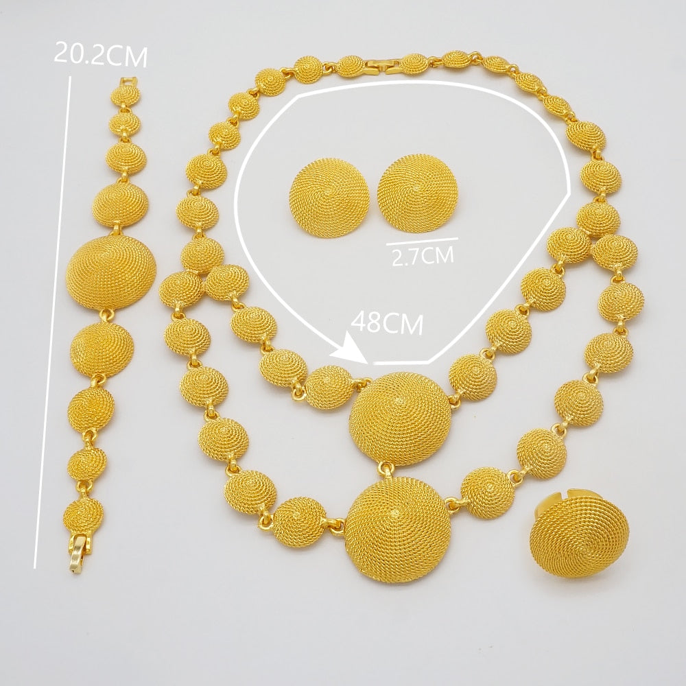 African Bridal  Necklace Bracelet earrings ring set