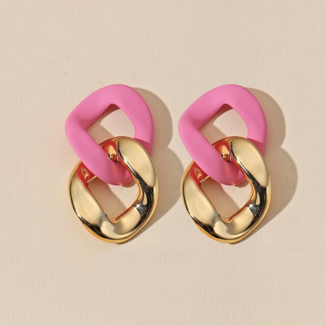 Yellow Earrings For Women Trend Style Statement Dangle Earings