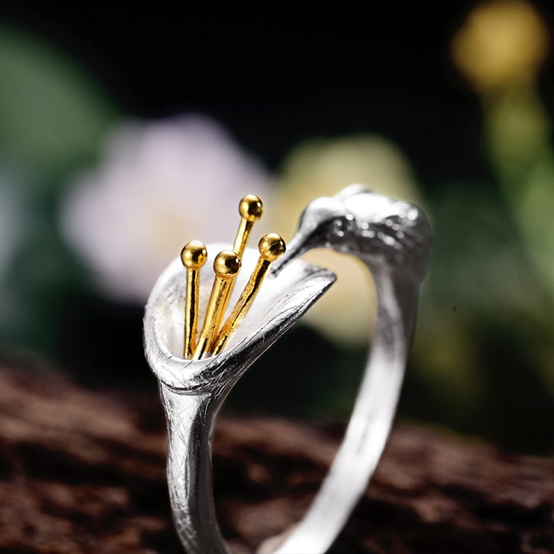925 Sterling Silver Bird Natural  Rings