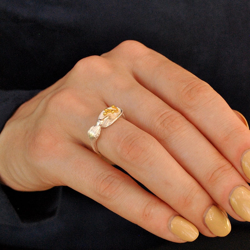 925 Sterling Silver Bird Natural  Rings