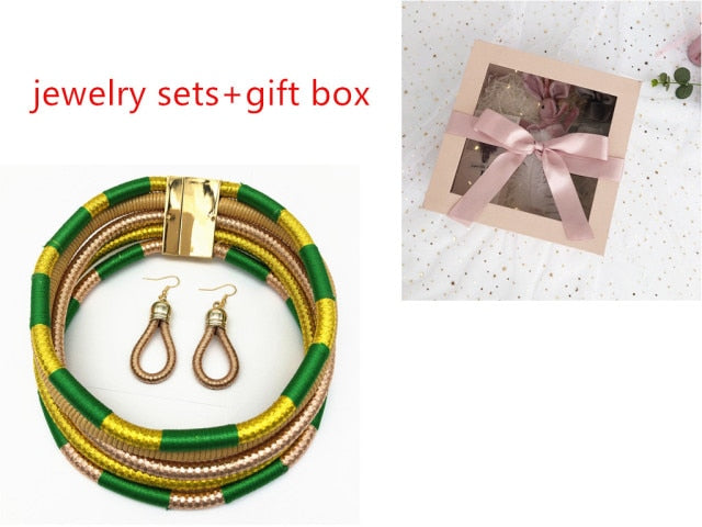 Necklace Earrings Multi-layer  Jewelry Set