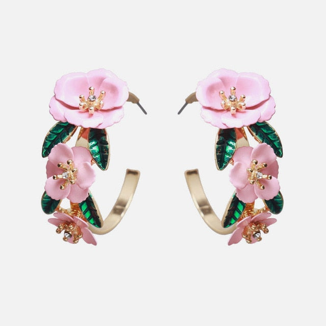 New Korea Fashion Pink Resin Beaded Drop Earrings
