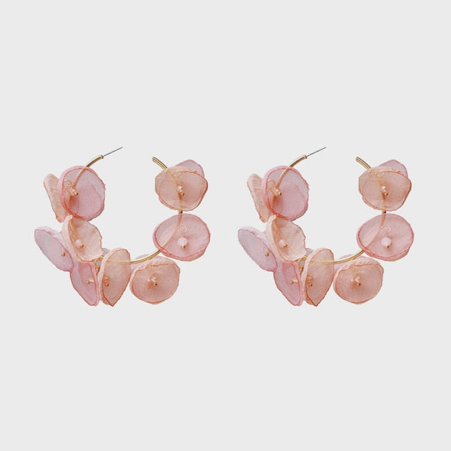 New Korea Fashion Pink Resin Beaded Drop Earrings