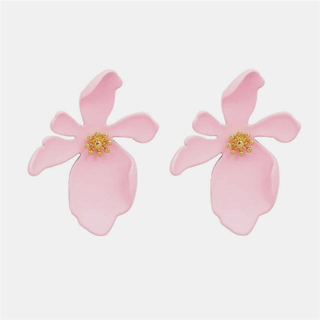 New Korea Fashion Pink Resin Beaded Drop Earrings