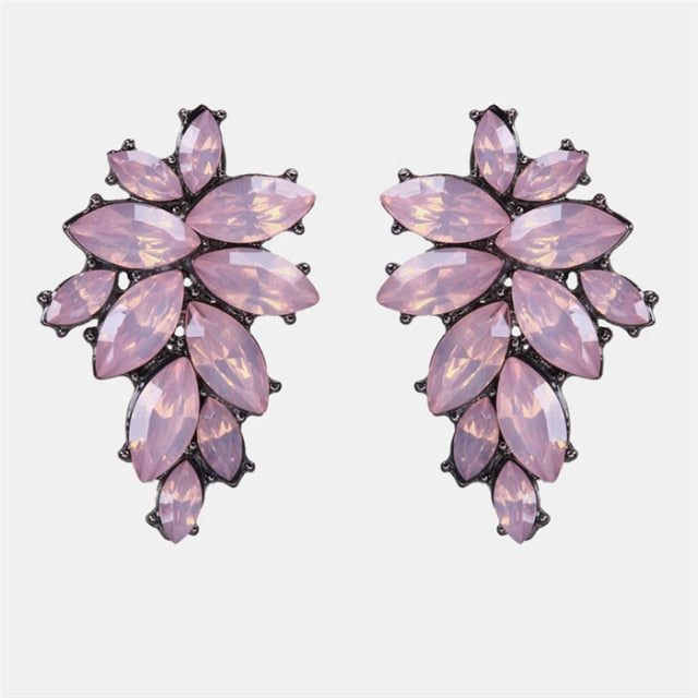 New Korea Fashion Pink Resin Beaded Drop Earrings