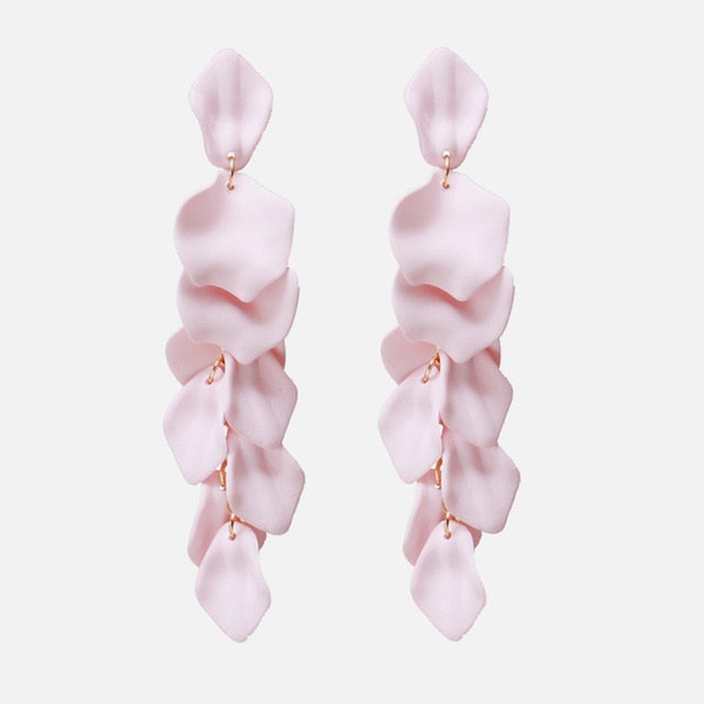 New Korea Fashion Pink Resin Beaded Drop Earrings