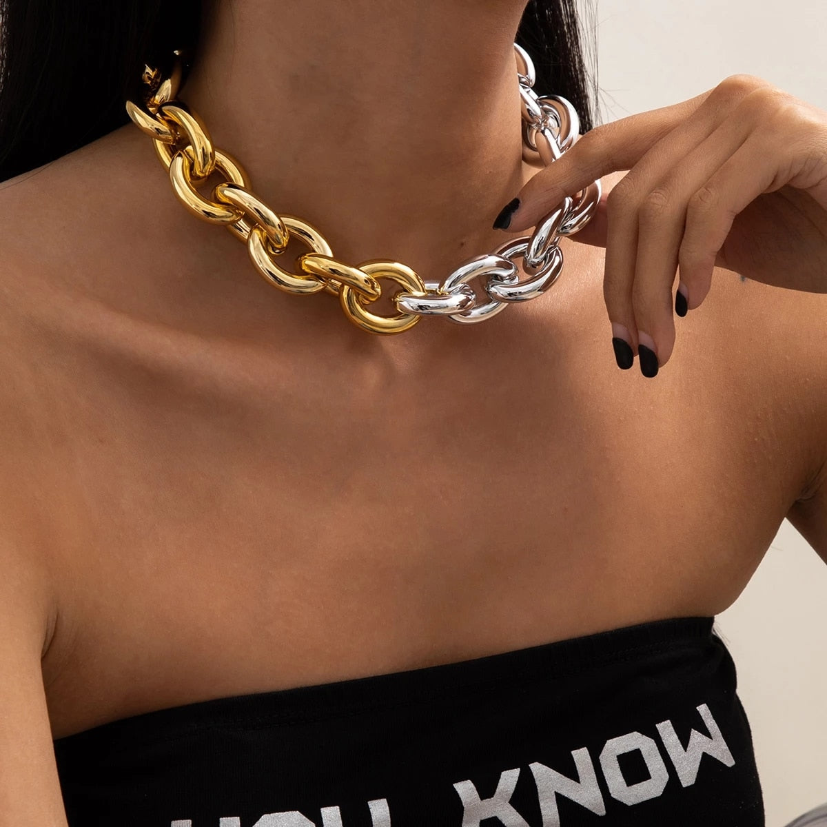 Punk Lock Choker Necklace Pendant