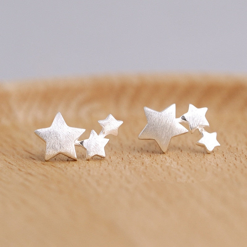Fashion Silver Color Hypoallergenic Star Stud Earrings