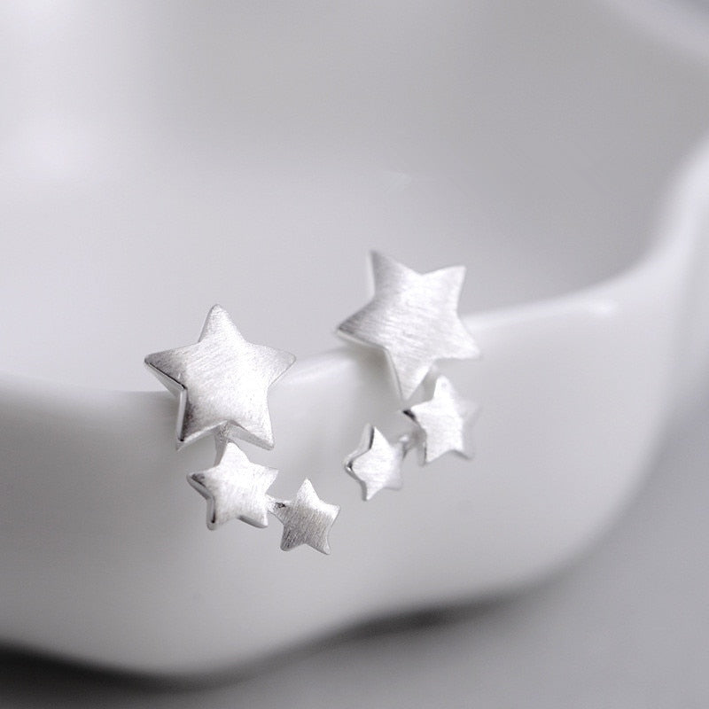 Fashion Silver Color Hypoallergenic Star Stud Earrings