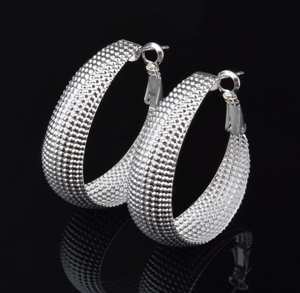 High Quality Jewelry jewelry silver plated Flat U web Earrings