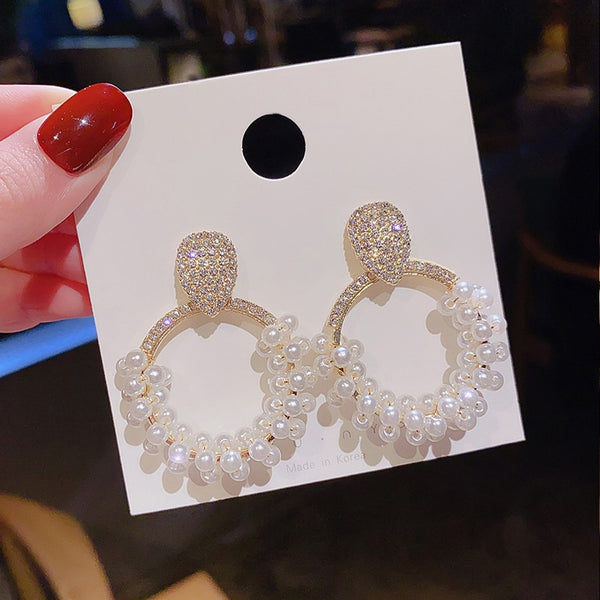 simple female senior sense niche small French net red earrings