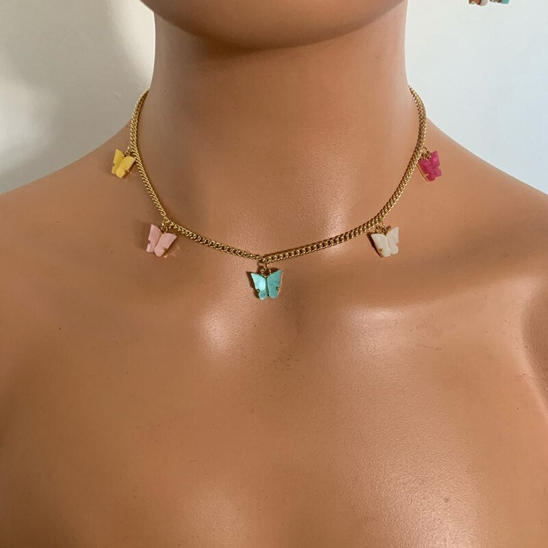 Cute Clavicle Chain Bohemian Butterfly  Set